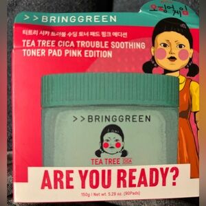 NWT BringGreen Tea Tree Cica Trouble Soothing Toner Pad - Pink Edition